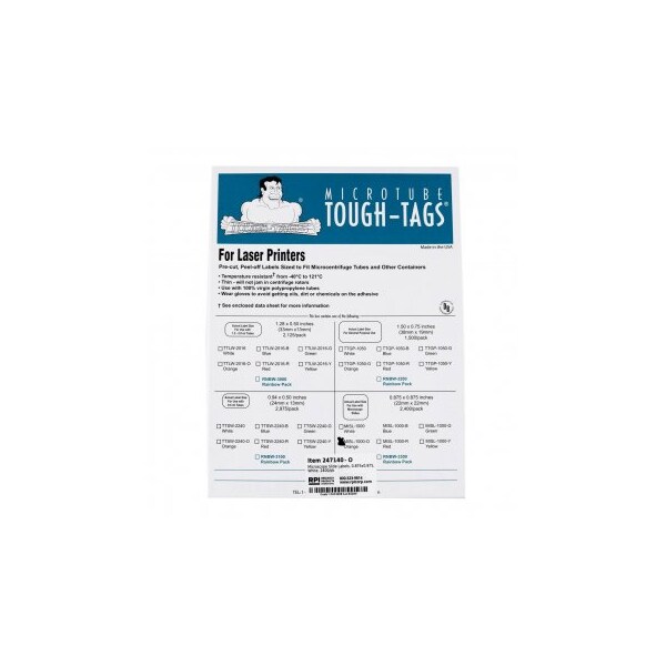 Tough-Tags, Slide Labels, Orange, 2400/pk, 2400PK